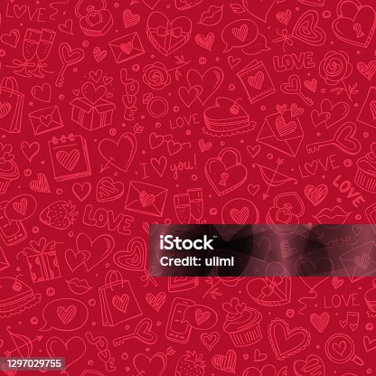 istock Seamless pattern for Valentine's day 1297029755