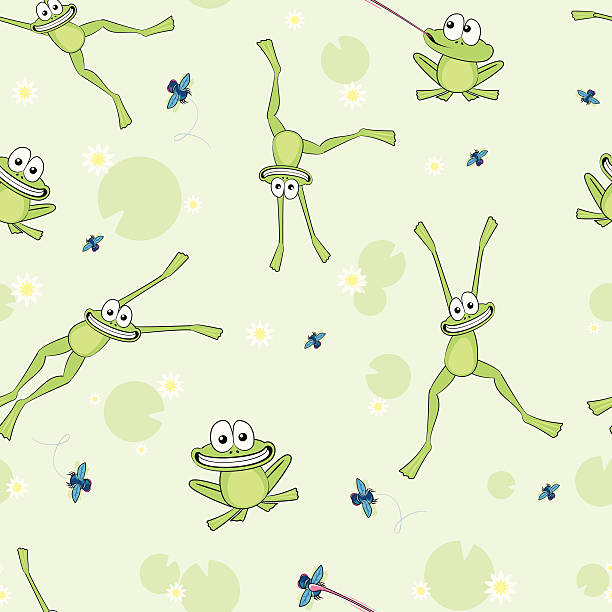 Frogs And Lily Pads Backgrounds Illustrations, Royalty-Free Vector