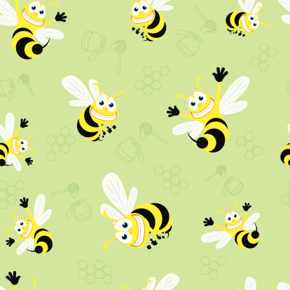 Seamless Pattern - Honey Bees!