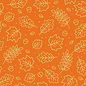 istock Seamless pattern of autumn leaves. Vector illustration. 1167625658
