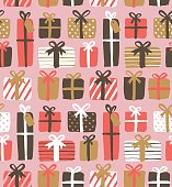 istock Seamless pattern of gift boxes 819864008