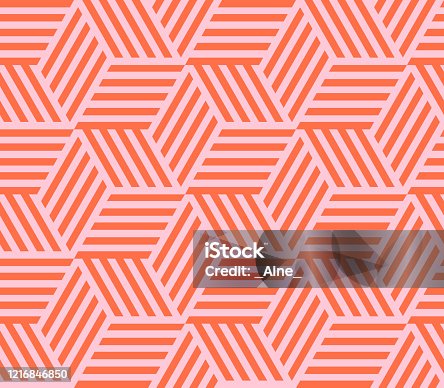 istock Seamless pattern of linear cube. Endless cubic background. Vector illustration. 1216846850