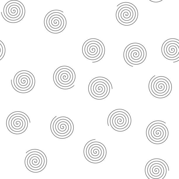 Seamless pattern of random spirals. Abstract vector background Seamless pattern of random spirals. Abstract vector background. snail stock illustrations