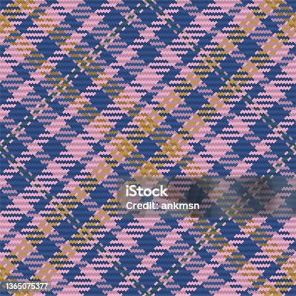 istock Seamless pattern of scottish tartan plaid. Repeatable background with check fabric texture. Vector backdrop striped textile print. 1365075377