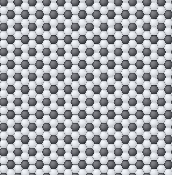 Seamless pattern of soccer, football. Traditional sport texture of ball for game. Symbol of mosaic, template with black and white hexagons. Vector illustration, easily resizable and color Seamless pattern of soccer, football. Traditional sport texture of ball for game. Symbol of mosaic, template with black and white hexagons. Vector illustration, easily resizable and color background of a classic black white soccer ball stock illustrations