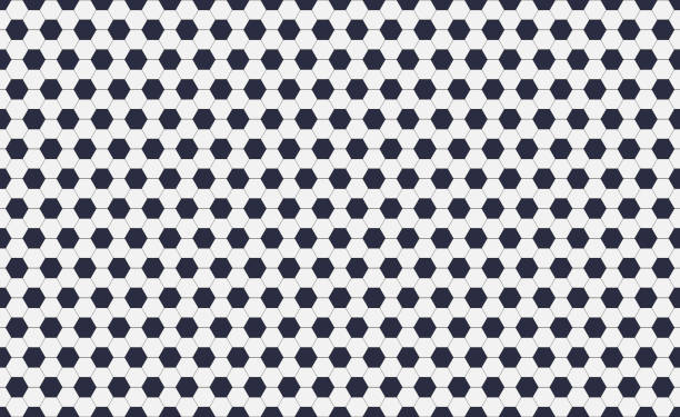 Seamless pattern of soccer or football with black and white hexagons. Horizontal, traditional sport texture of ball for game. Easily resizable and color, vector illustration Seamless pattern of soccer or football with black and white hexagons. Horizontal, traditional sport texture of ball for game. Easily resizable and color, vector illustration. background of a classic black white soccer ball stock illustrations