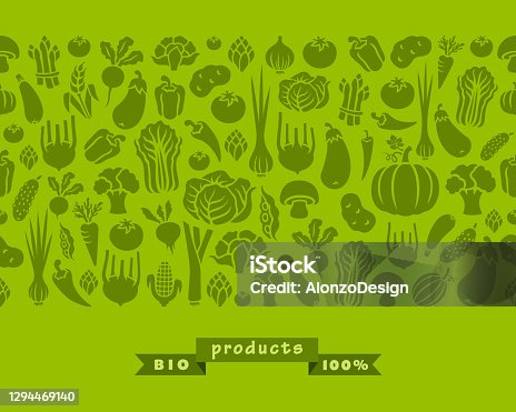 istock Seamless pattern of vegetables. 1294469140