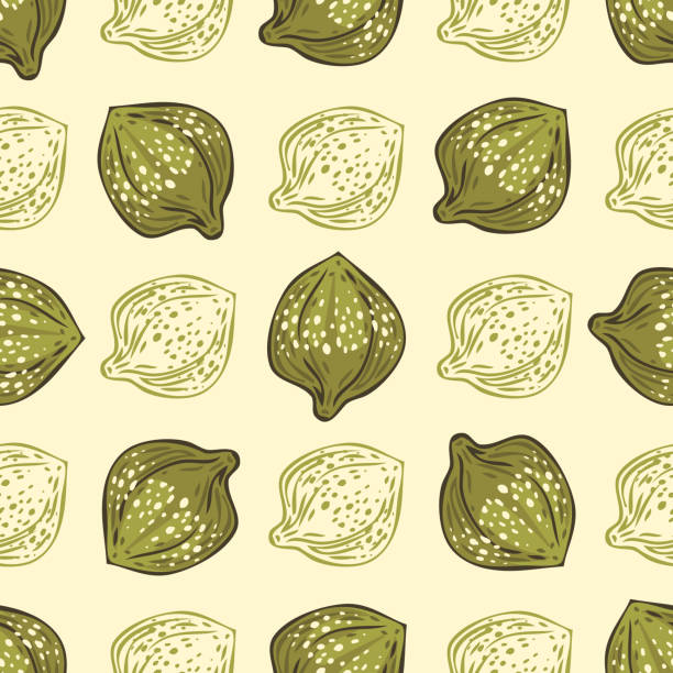 Seamless Pattern. Salted and Pickled Caper Bud Seamless Pattern with Salted and Pickled Caper Bud on Light Background caper stock illustrations