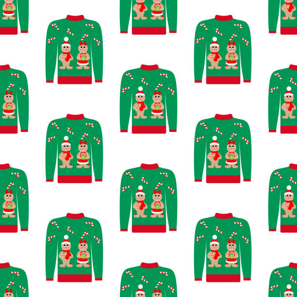 Ugly Christmas Sweater Party Illustrations, RoyaltyFree