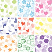 Clean style watercolor background.  All design are seamless and "pattern swatches" included in file, for your convenient use. 