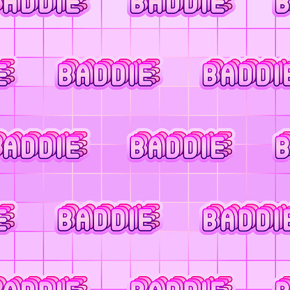 Seamless Pattern With Baddie Patches Vector Wallpaper In Pastel Goth ...