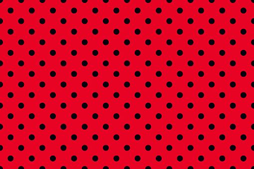 seamless pattern with black dots on a scarlet background, vector