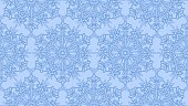 Seamless pattern with blue snowflakes on light blue background. Hand drawn snowlake. Winter blue background. Good for wrapping paper, textile, paper cards etc.
