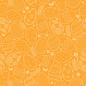 Vector seamless pattern with decorative Easter eggs