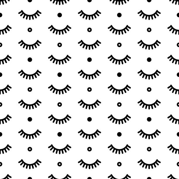 Seamless pattern with eyelashes. Cute lashes. Vector illustration for your design Seamless pattern with eyelashes. Cute lashes. Vector illustration for your design. White background. eye patterns stock illustrations