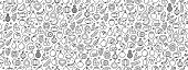 istock Seamless Pattern with Fruit Vegetable Icons 1202978781