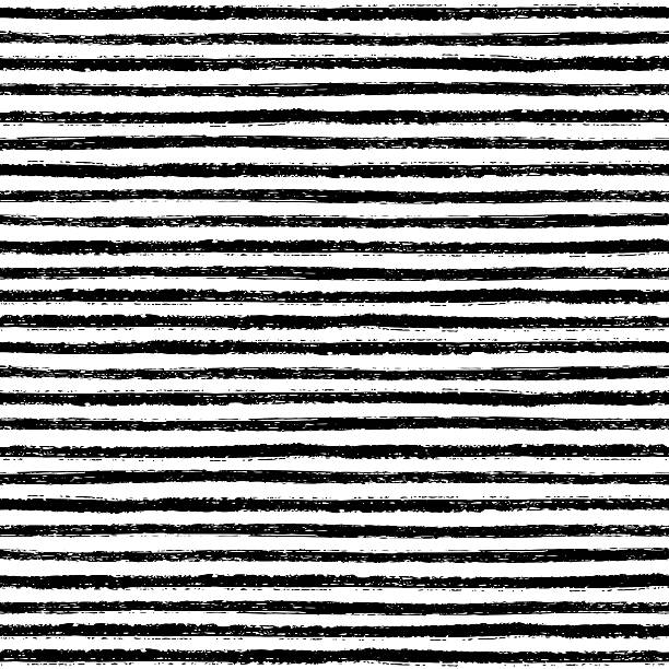 손으로 그린 브러시 스트라이프가 있는 매끄러운 패턴 - 줄무늬 stock illustrations