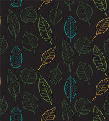 Seamless pattern with leaves in vector
