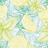 istock Seamless pattern with lemon and mint. 831797534