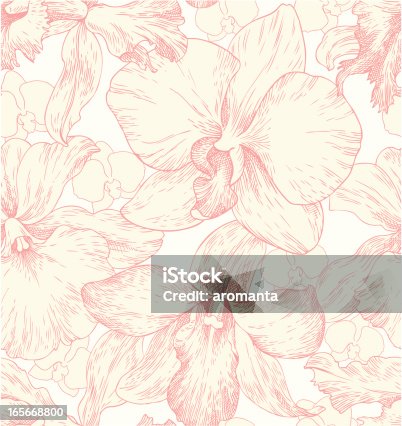 istock seamless pattern with orchids 165668800