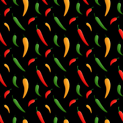 Seamless pattern with peppers