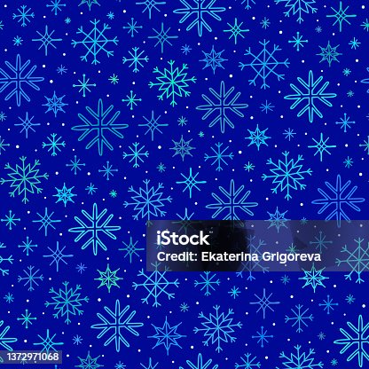 istock Seamless pattern with snowflakes. 1372971068