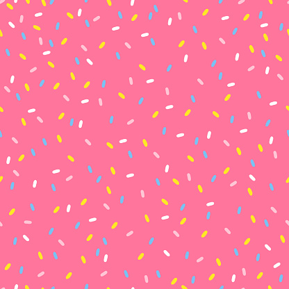 Seamless pattern with sprinkles topping in pastel colors
