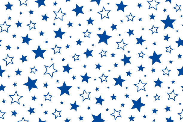Seamless pattern with stars vector art illustration