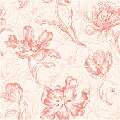 istock seamless pattern with tulips 165721744