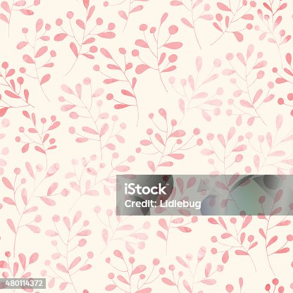 istock Seamless pattern with watercolor flowers 480114372