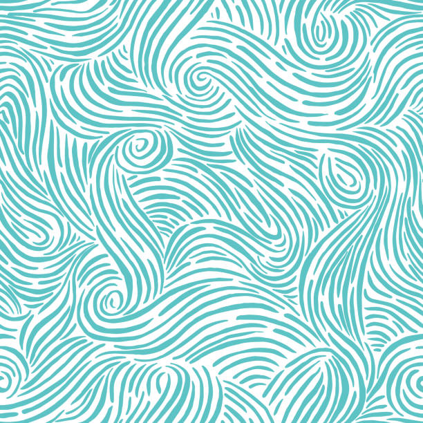 Seamless pattern with waves Seamless pattern with waves. Design for backdrops with sea, rivers or water texture. Repeating texture. Surface design. sea patterns stock illustrations