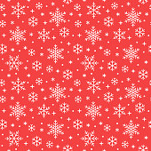 istock Seamless pattern with white snowflakes on red background. Flat line snowing icons, cute snow flakes repeat wallpaper. Nice element for christmas banner, wrapping. New year traditional ornament 1055442092