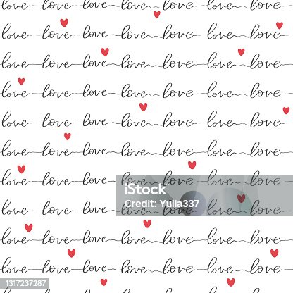 istock Seamless pattern with word love 1317237287