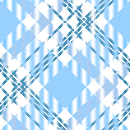 Seamless Plaid Check Pattern In Pastel Blue And White Stock ...