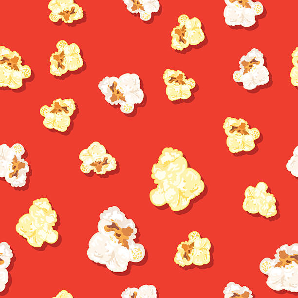 Seamless Popcorn Background Pattern Seamless Popcorn Background Pattern popcorn stock illustrations