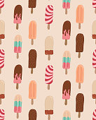 Seamless hand drawn popsicles. EPS10 vector illustration, global colors, easy to modify.