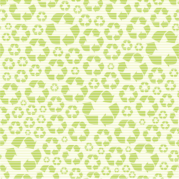 Seamless recycling symbol pattern vector art illustration