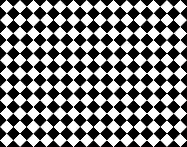 Seamless Rhombus background pattern - black and white wallpaper - vector Illustration Seamless Rhombus background pattern - black and white wallpaper - vector Illustration chess borders stock illustrations