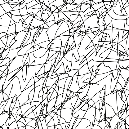 Seamless scribble background. Vector hand-drawn doodle texture.