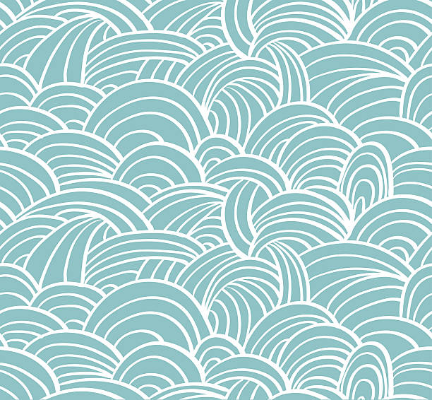Seamless sea hand-drawn pattern, waves background. Seamless sea hand-drawn pattern, waves background. pasta backgrounds stock illustrations