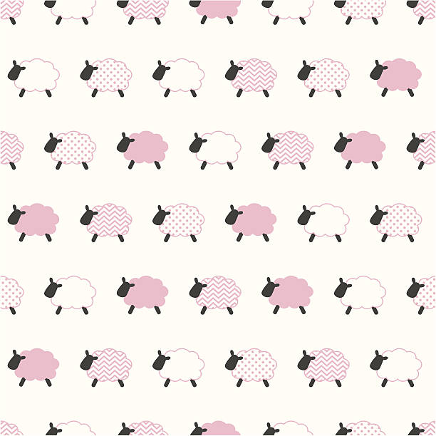 seamless sheep pattern seamless sheep pattern sleeping patterns stock illustrations
