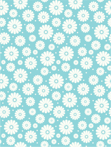 Seamless Simple Turquoise Daisy Polka Repeat Pattern