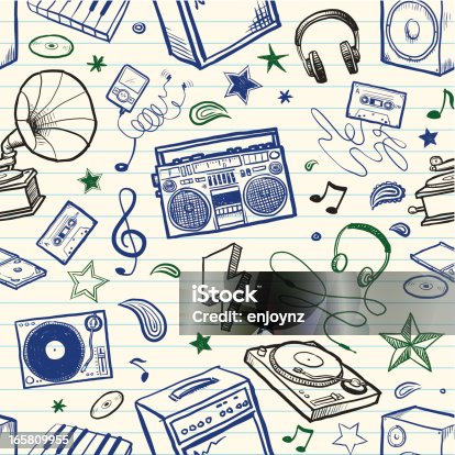 istock Seamless sketchy music background 165809955