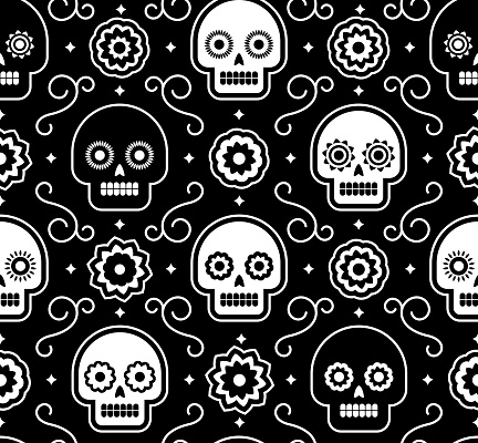 Seamless Skull Pattern Background