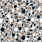 A seamless pattern mimicking a terrazzo tile. File is built in the CMYK color space for optimal printing, and can easily be converted to RGB for screen usage.