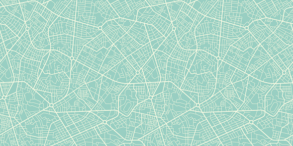 Seamless Texture city map in Retro Style. Outline map