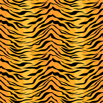 Seamless Tiger Stripe Pattern Vector Animal Skin Background Print Stock ...