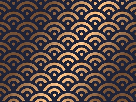 Seamless Tileable Gold Curve Background
