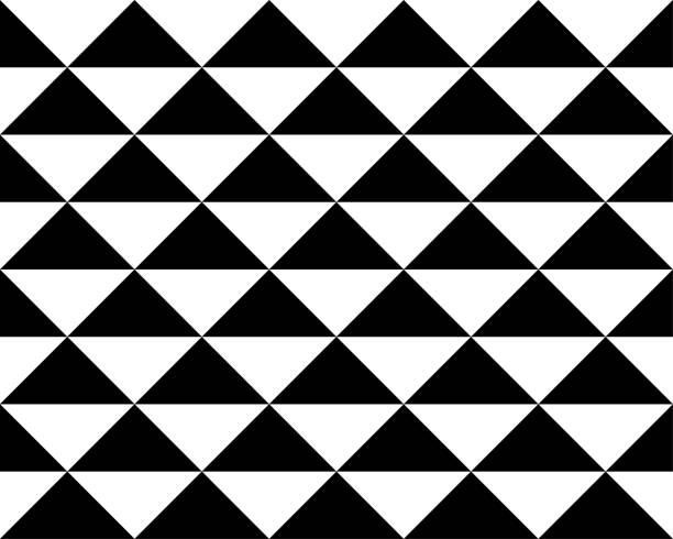Seamless Triangle background pattern - black and white wallpaper - vector Illustration Seamless Triangle background pattern - black and white wallpaper - vector Illustration chess borders stock illustrations