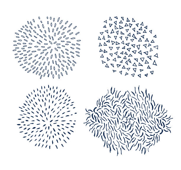 bezszwowy wektorowy doodle tekstury zestaw 4 - pióro tworzywo stock illustrations
